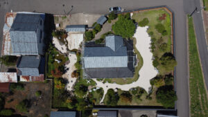 枯山水回遊式庭園（新潟市西蒲区）-2 上空写真