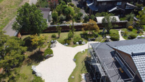 枯山水回遊式庭園（新潟市西蒲区）-2 上空写真