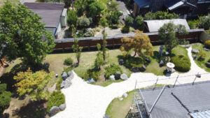 枯山水回遊式庭園（新潟市西蒲区）-2 上空写真