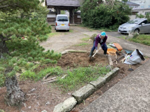 彼岸花植え付け（新潟市西蒲区）