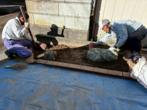 和風庭園の石組み、延段（加茂市）